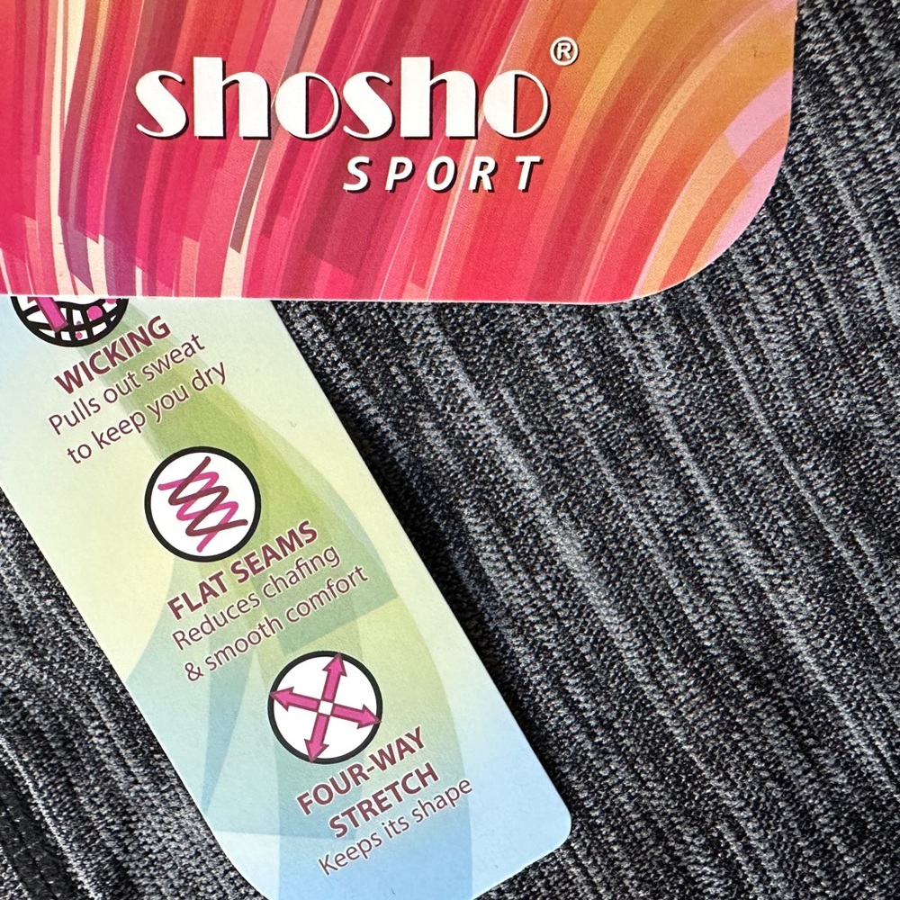 Shosho Sport Heather Gray Capri Leggings Moisture Wicking High Rise Activewear - Picture 6 of 8